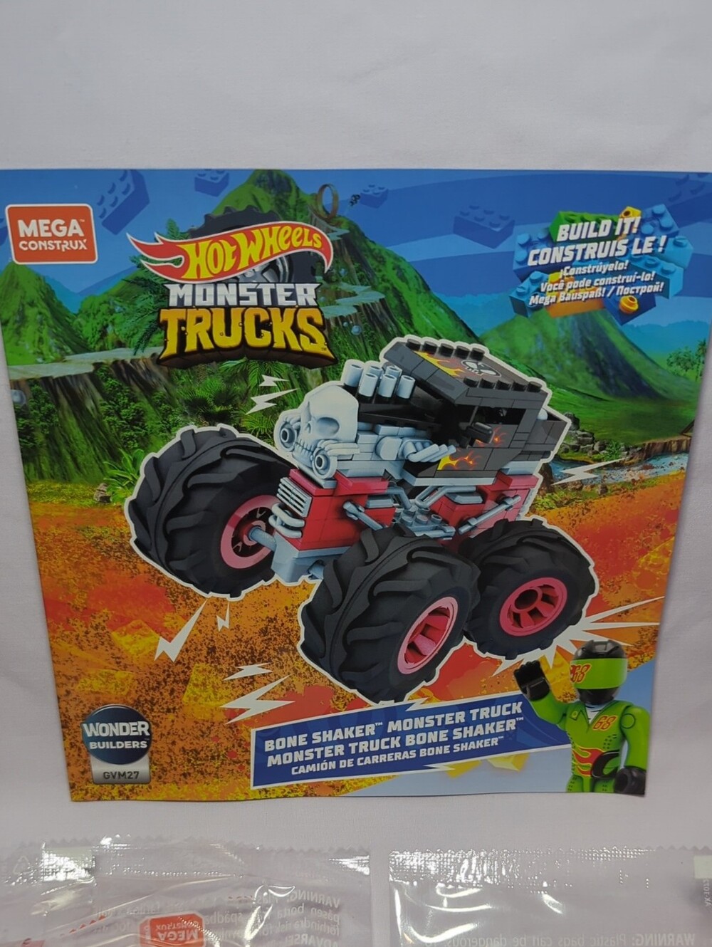Mega Hot Wheels COMPLETE SET Monster Trucks Bone Shaker Truck GVM27 Ages 5+